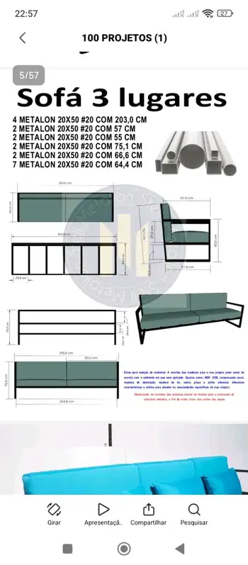 Projeto de sofá