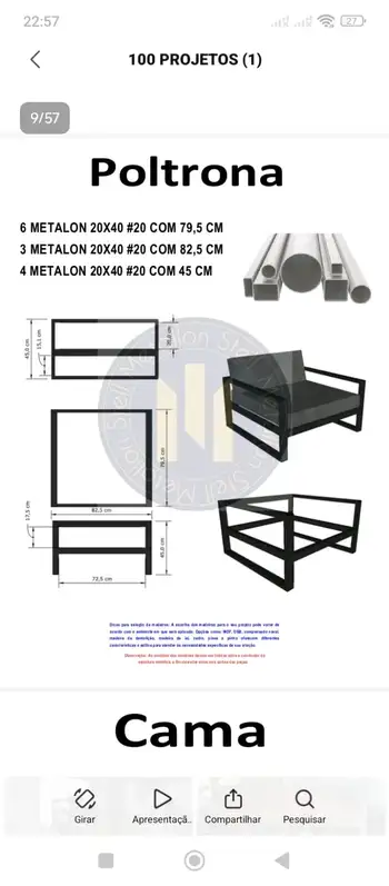 Projeto de poltrona